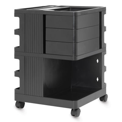 Studio Designs Kubx Pro Mobile Storage Cart - Black (Side with drawers)