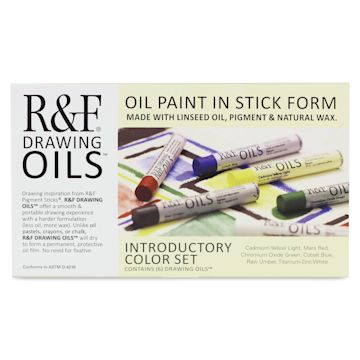 Open in modal - R&F Drawing Oil Sticks - Set of 6, Introduction Colors, 12 ml