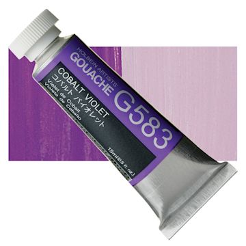 Open in modal - Holbein Artists' Gouache - Cobalt Violet, 15 ml tube and swatch