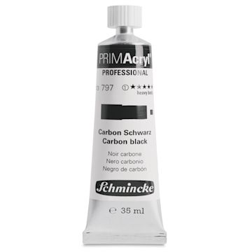 Open in modal - Schmincke Primacryl Professional Acrylic Paint - Carbon Black, 35 ml Tube