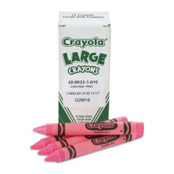 Crayola Large Crayons - Box of 12, Carnation Pink