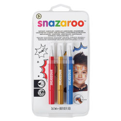 Snazaroo Face Paint Brush Pen Set - Front of blister package of 3 Adventure Colors