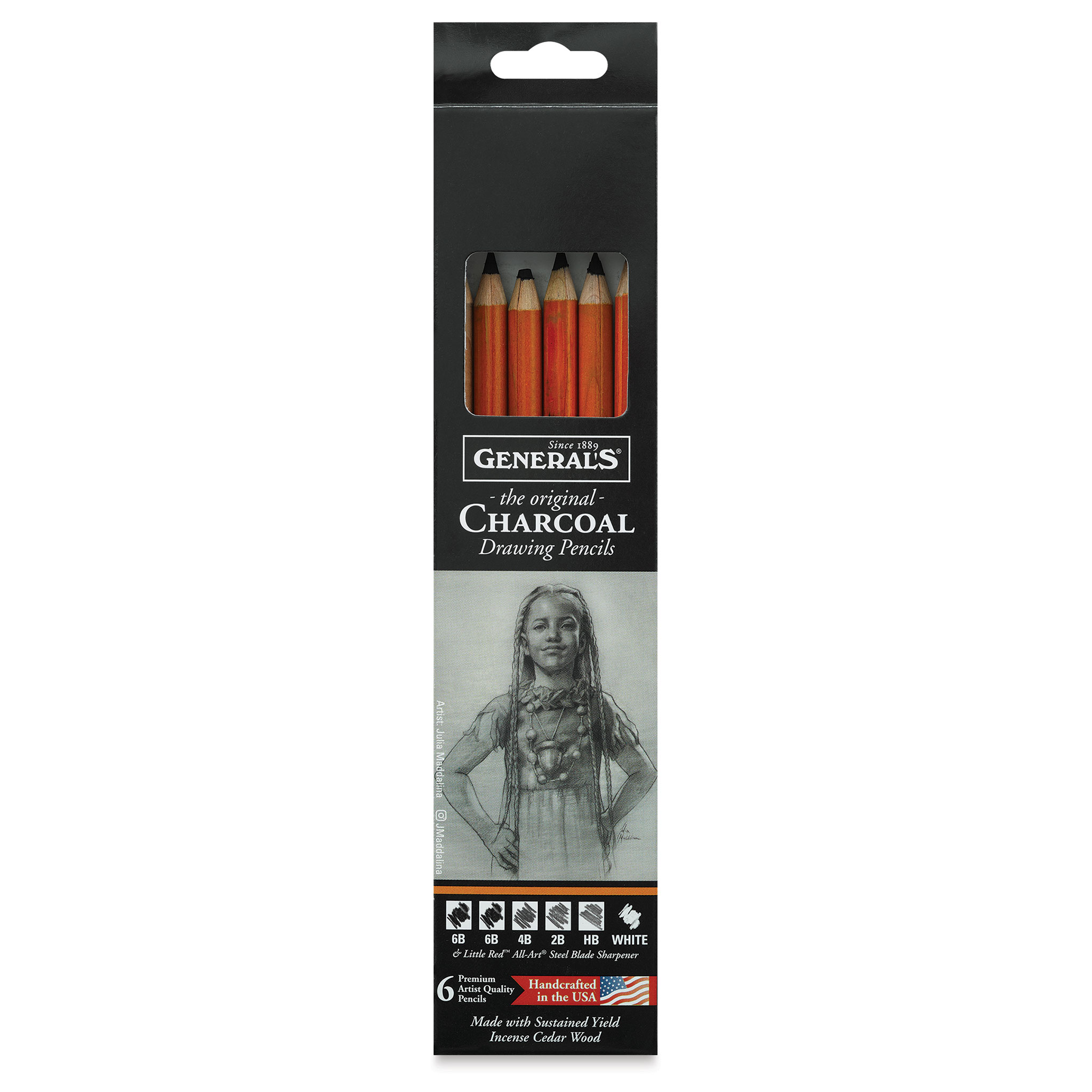  2-Pack - General Pencil 321742 557BP - 4 Charcoal Pencil Kit  with Eraser : Office Products