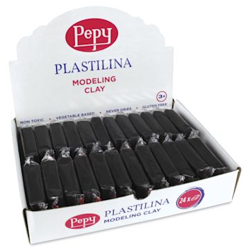 Open in modal - Pepy Plastilina Modeling Clay - Black, 1.4 oz, Pkg of 24 - front of packaging