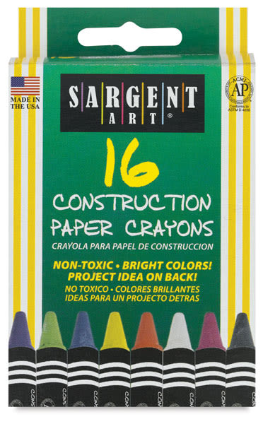 Construction Paper Crayons, Set of 16