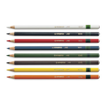 Stabilo All Colored Marking Pencils - 8 Colored Pencils shown horizontally
