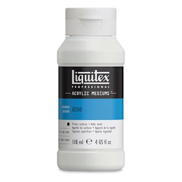 Open in modal - Liquitex Acrylic Gesso-White 4 oz. Front of bottle.