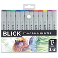 Blick Studio Brush Markers - Set of 12, Assorted Colors