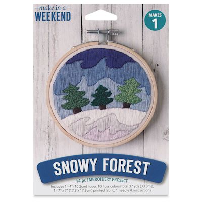 Leisure Arts Embroidery Kit - Snowy Forest, 4