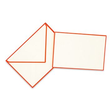 Original Crown Mill Color Edge Cards and Envelopes - Cream/Red, Pkg of ...