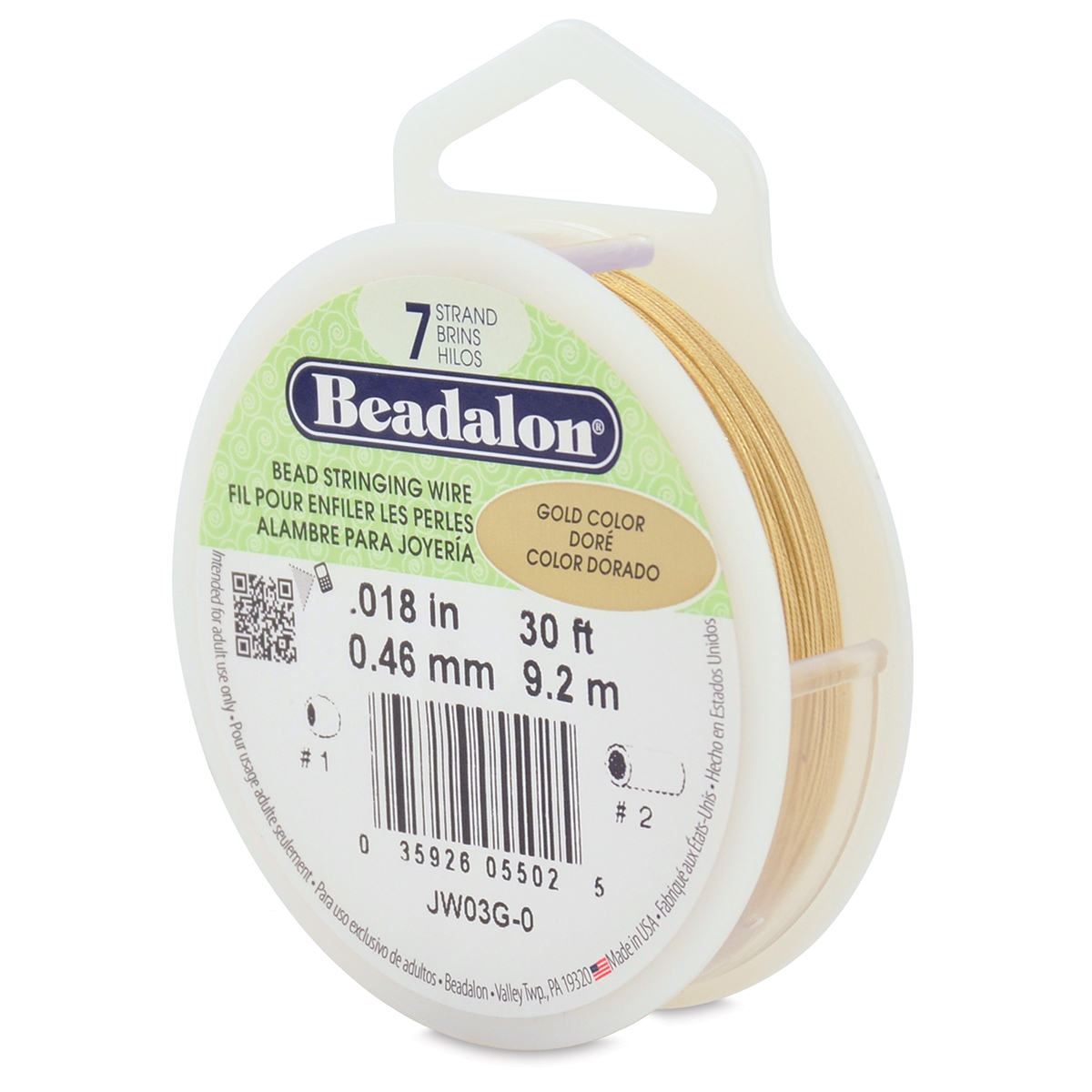 Beadalon Stringing Wire 7-Strand .015x30' Bright