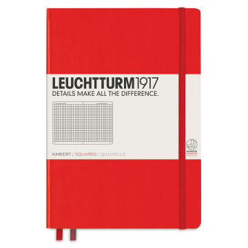 Leuchtturm1917 Squared Hardbound Notebook - Red, 5-3/4" x 8-1/4" 