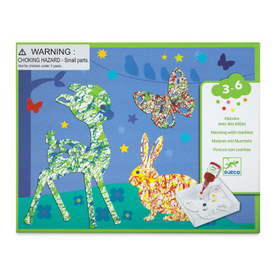 Djeco Le Petit Artist Painting Kit - Front of package of Colorful Parade Painting Kit