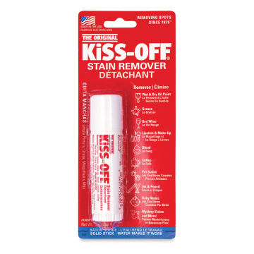 Kiss-Off Stain Remover - front view of blister package showing tube of stain remover