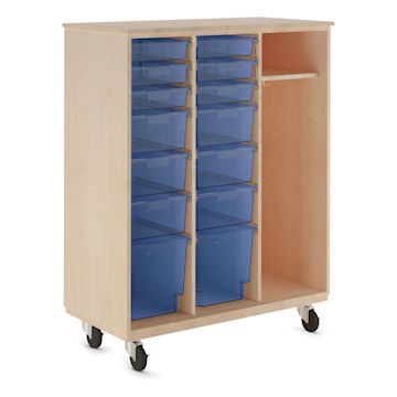 Open in modal - Diversified Spaces Mobile Tote and More Storage Cabinet - Maple with Royal Totes