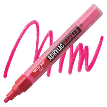 Open in modal - Amsterdam Acrylic Marker - Quinacridone Rose, 4 mm marker and swatch