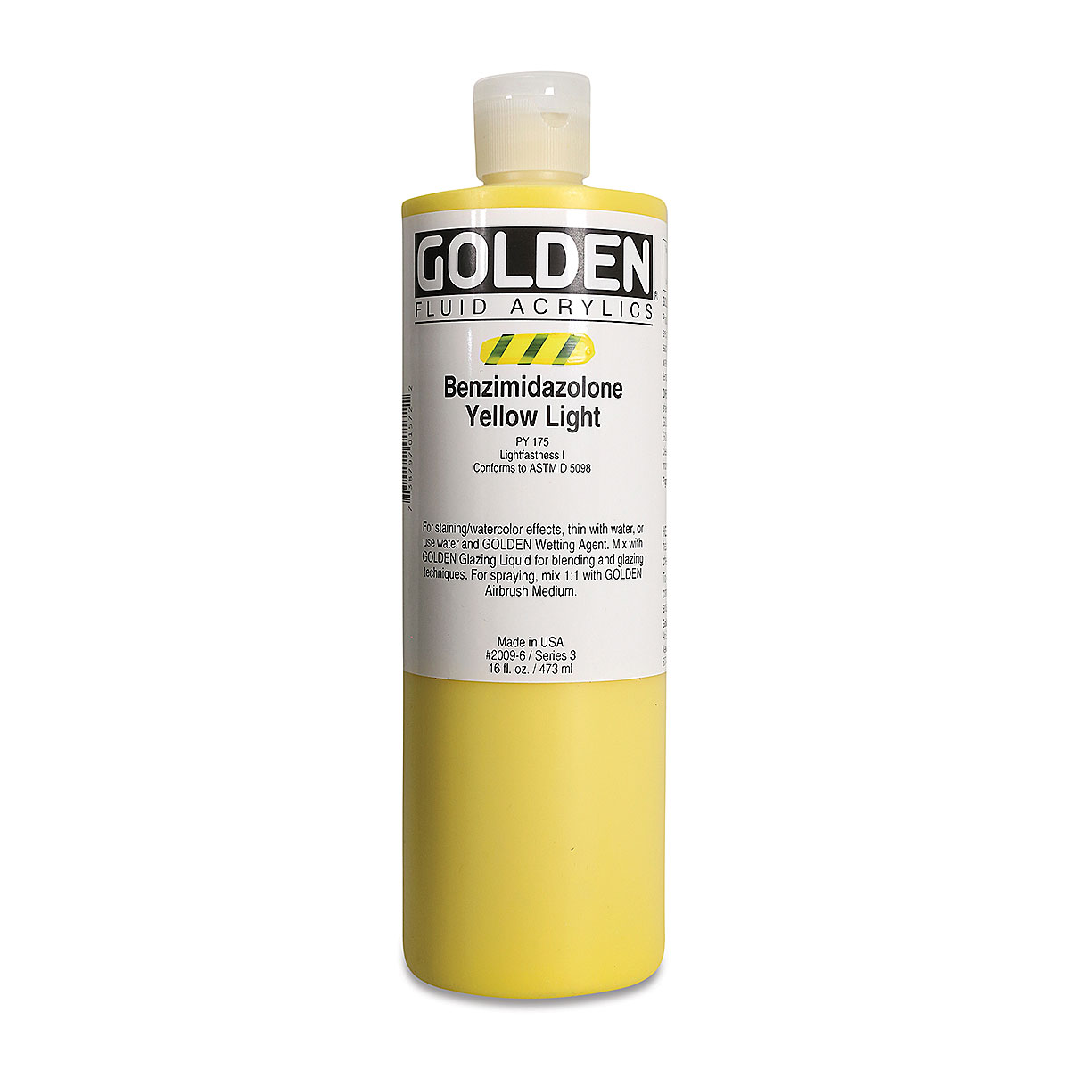 Golden : Fluid Acrylic Paint : 473ml (16oz) : Bone Black