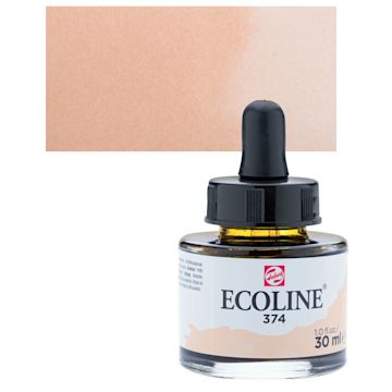 Open in modal - Ecoline Liquid Watercolor with Dropper - Pink Beige, 30 ml jar and swatch