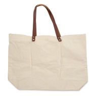Leather Handle Canvas Tote