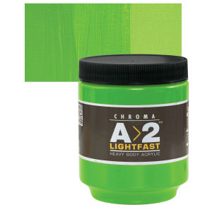 Chroma A2 Student Acrylics - Green Light, 250 ml jar