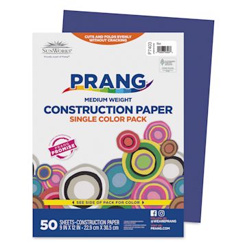 Open in modal - Prang Medium Weight Construction Paper - Blue, 9" x 12", Pkg of 50 Sheets