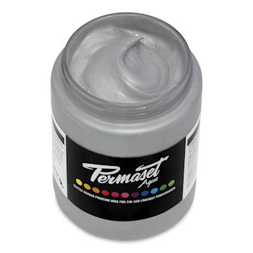 Open in modal - Permaset Aqua Fabric Ink - Bright Silver, 300 ml