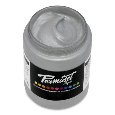 Permaset Aqua Fabric Ink - Bright Silver, 300 ml