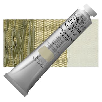 Open in modal - Winsor & Newton Professional Acrylic Paint - Davy's Gray, 200 ml tube and swatch