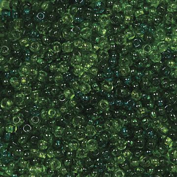 Open in modal - John Bead Czech Glass Seed Beads - Transparent Sea Green, Luster Mix, 10/0 - close-up