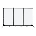 Screenflex Clear Room Dividers - 3 Panels, 74" H x 10 ft W