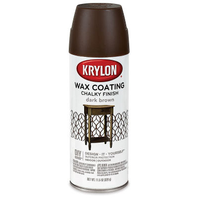 Krylon Chalky Finish Spray Paint - Front of can of Dark Brown Finishing Wax