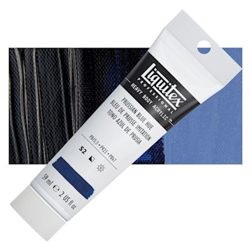 Open in modal - Liquitex Heavy Body Artist Acrylic - Prussian Blue Hue, 2 oz Tube and swatch