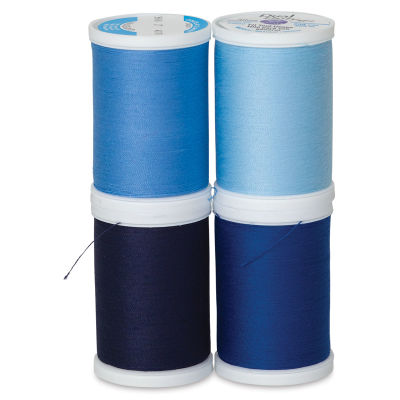 Dual Duty XP Thread Collection - Set of 4 Blue tone threads shown 