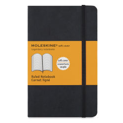 Moleskine Classic Soft Cover Notebook - Black, Ruled, 5-1/2" x 3-1/2"