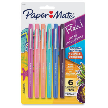 Paper Mate Flair Guard Pens - Vivid Colors, Medium Tip, Set of 16