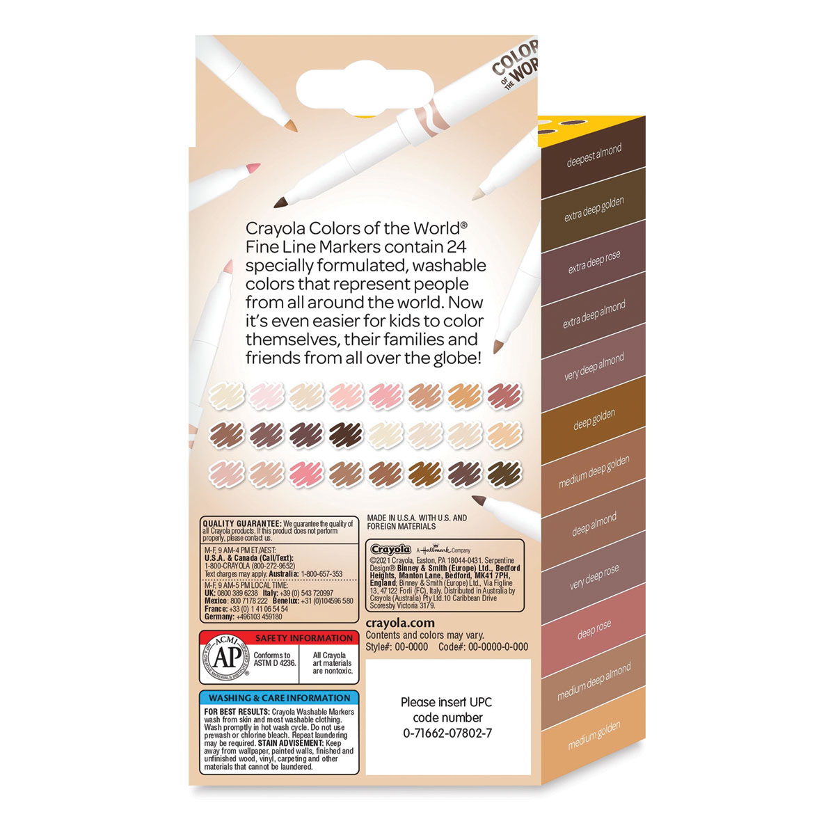 Crayola Colors of the World Washable Fine Line Marker Set