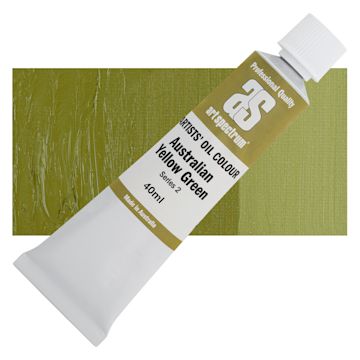 Open in modal - Art Spectrum Artists' Oil Paint - Australian Yellow Green, 40 ml tube and swatch
