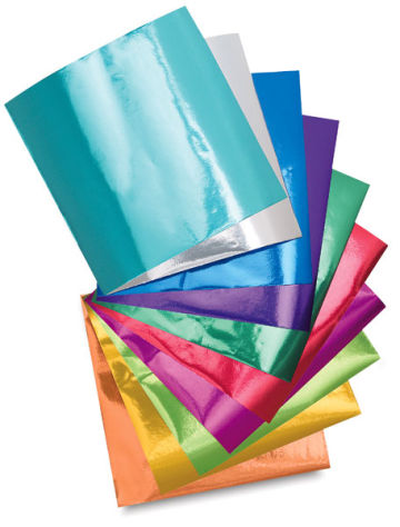 Yasutomo Origami Metallic Squares - Sheets showing colors  arranged in fan