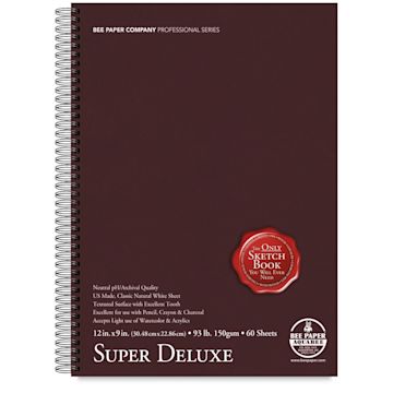 Open in modal - Bee Paper Aquabee Super Deluxe Sketchbook - 12" x 9", 60 Sheets