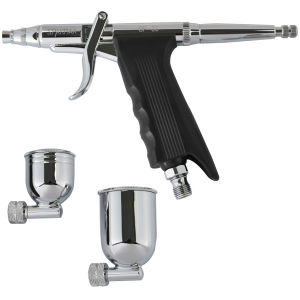 Sparmax GP35 Airbrush - side view with two paint cups (included)