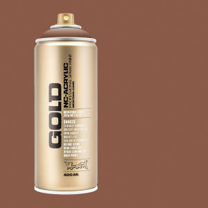 Montana Gold Acrylic Professional Spray Paint - Hot Chocolate, 400 ml (Spray can with color swatch)
