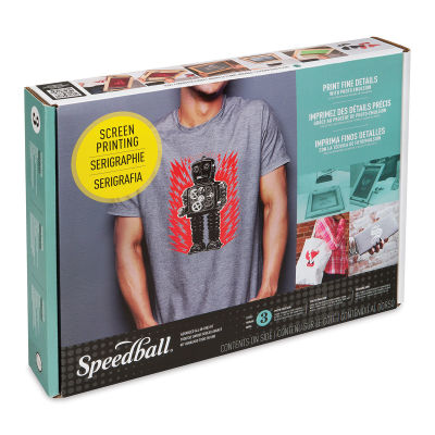 Speedball Ultimate Diazo Fabric Screen Printing Kit (Front of packaging, Angled view)