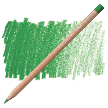 Open in modal - Caran d'Ache Luminance Colored Pencil - Grass Green pencil and swatch