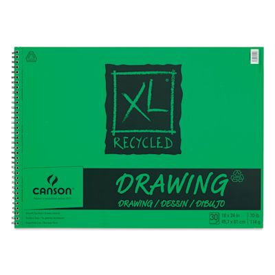 Canson XL Recycled Drawing Pad - 18" x 24", Wirebound Side, 30 Sheets ...