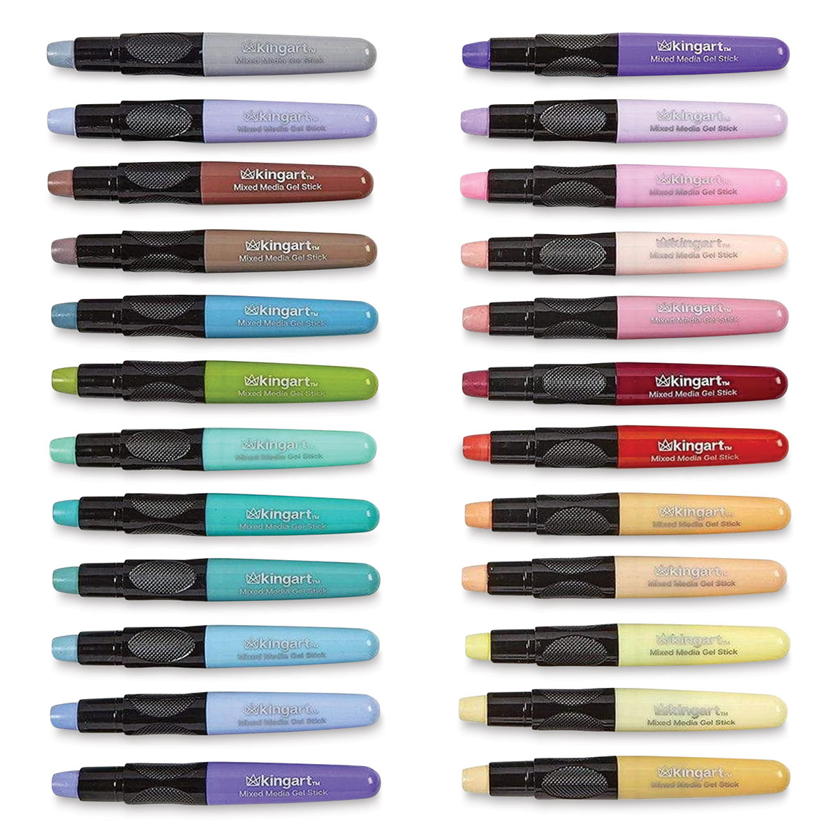 KINGART® Gel Stick Artist Mixed Media Watercolor Crayons, Set of 48 Unique  Colors