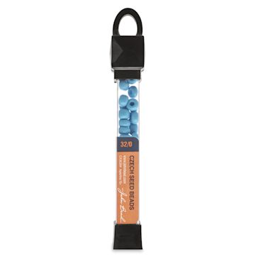 Open in modal - John Bead Czech Seed Beads - Turquoise Blue, Opaque, 32/0, 19 g vial