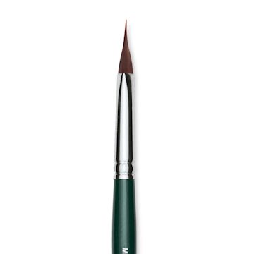 Open in modal - Silver Brush Ruby Satin Synthetic Brush - Pointed Triangle, Medium, Short Handle close-up