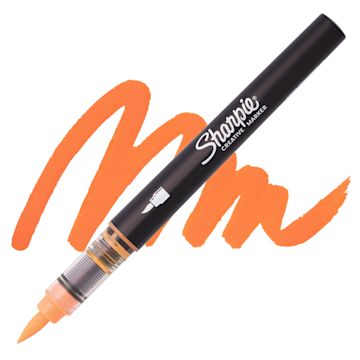 Open in modal - Sharpie Creative Acrylic Marker - Brush Tip, Orange - Marker and Swatch