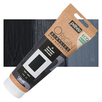 Open in modal - Pebeo Origin Acrylic Paint - Payne's Grey, 120 ml tube and swatch