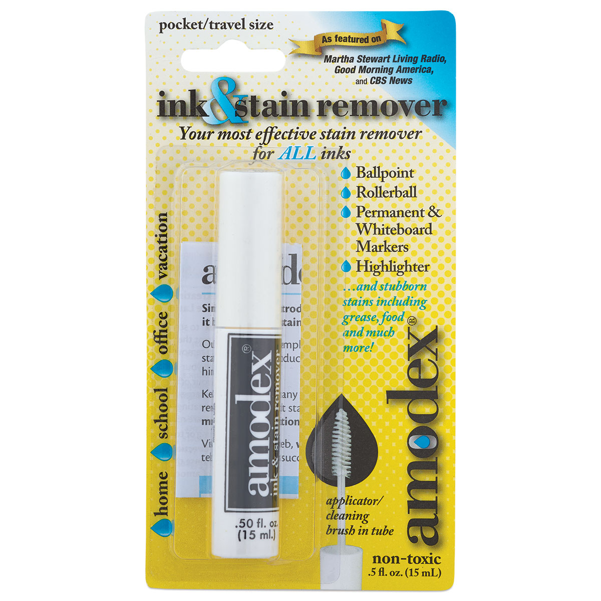 Amodex Ink and Stain Remover - Stain Swipes, Pkg of 10